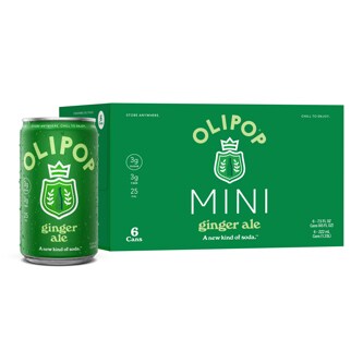 Olipop Ginger Ale Soda, Minicans